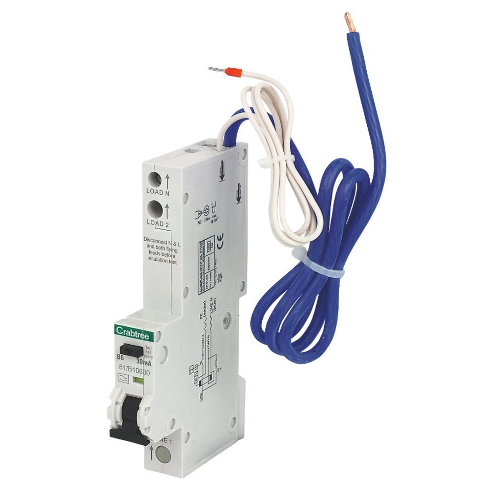 Crabtree 61/B10630 Starbreaker RCBO Type A - B Curve 6kA 30mA - 6 Amp