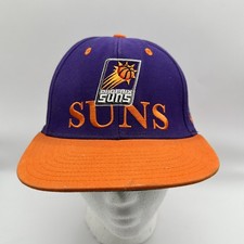 Vtg Adidas Phoenix Suns Baseball Hat Cap Snapback Purple Orange NBA Basketball