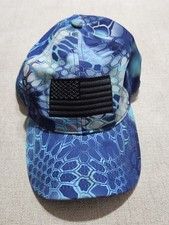 NWOT Kryptek Outdoor Strapback Hat Cap Dri Fit Blue American Flag