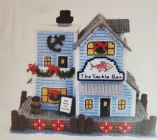 Mary Maxim Tackle Box 26231 plastic canvas kit yarn needlework-oceanside, marine