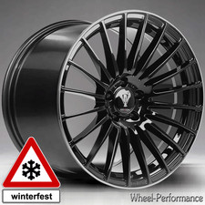 19 Zoll AW5 Alufelgen 8,5x19 5x120 ET20 schwarz mit poliertem Rand für BMW
