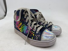 Heelys Veloz Trainer Sneakers Girls Blue Denim Lace-Up High Top Skating - 3