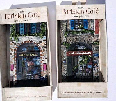 Vtg Y2K 2 NewView The Parisian Cafe Wall Plaque 3D French Kitchen Pictures New 4