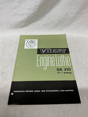 Voest Engine Lathe DA 210 17 1/4'' Swing Bulletin Germany