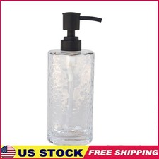 Hammered Glass Soap Pump Elegant Bathroom Liquid Dispenser Durable Accessory New