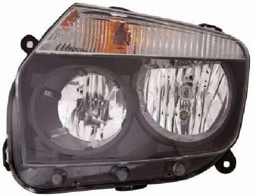 ABAKUS Left Main Headlight 551-1186L-LDEM2 For Dacia Black Halogen ECE