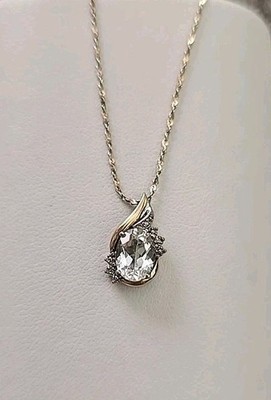 Alwand Vahan 10k Yellow Gold & Sterling silver clear Topaz Diamond Necklace