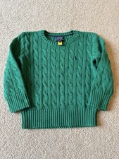 Ralph Lauren Boys Cable Knit Jumper - Size/Age 3 - Green