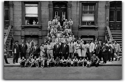 1958 Vintage Black And White Portrait A Great Day in Harlem Poster Canvas Art 