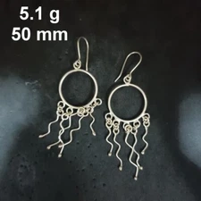 FINE SILVER EARRINGS CRAFT VINTAGE WOMEN DANGLES 5g Modern Classics #RE131
