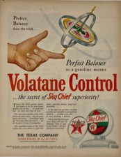 Original 1950s Texaco Ad: Volatane Control Series, Perfect Balance! Top