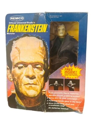 Remco Universal Monsters Frankenstein Figure Glow Karloff 1980 Box