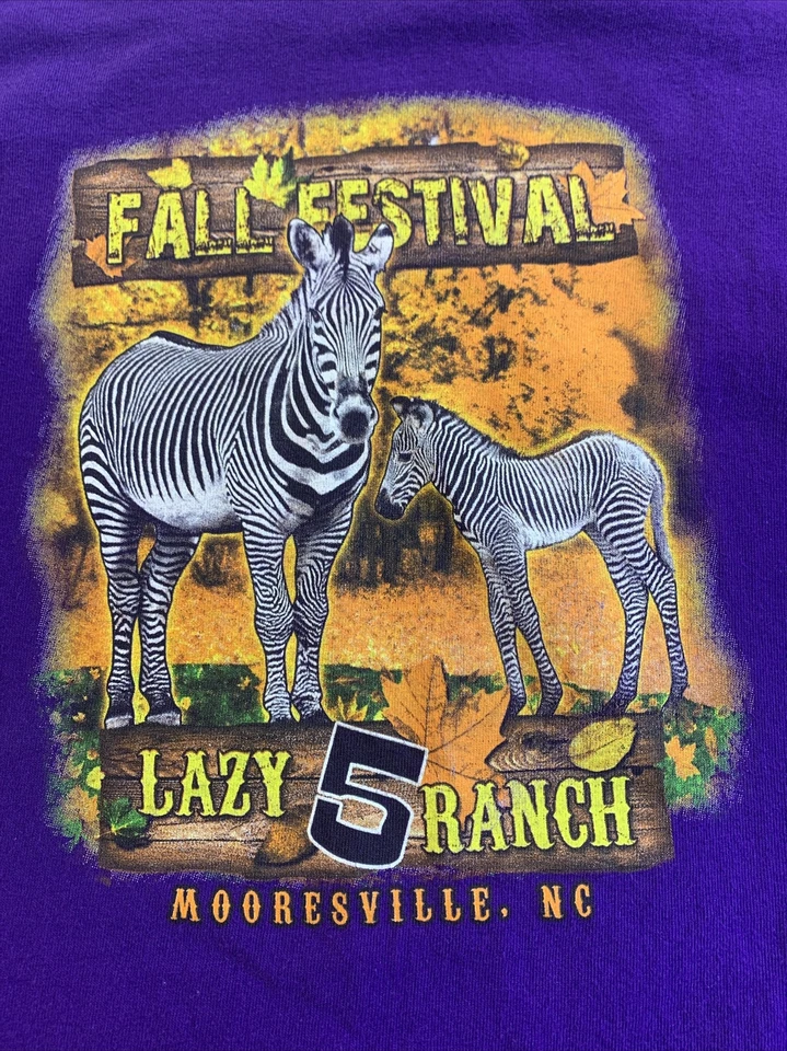 Gildan Youth Heavy Cotton Preshrunk Long Sleeve Med. Lazy 5 Ranch Purple EUC!!! - Image 2 of 4