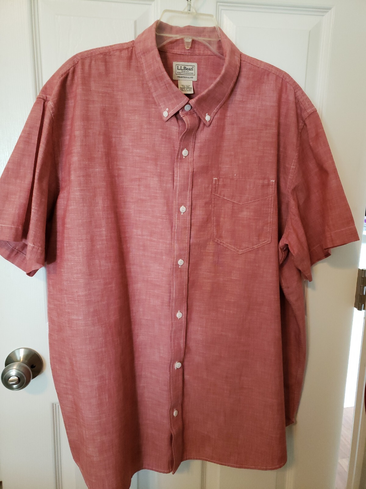 L.L. Bean Men's Button Down Shirt Size 2XL Red Short Sleeve Collared Shirt eBay
