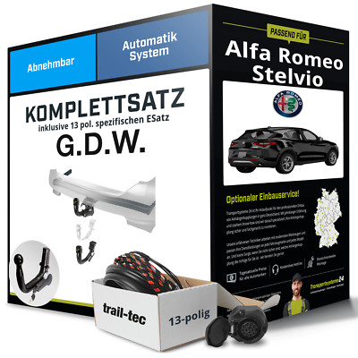 Anhängerkupplung abnehmbar für ALFA ROMEO Stelvio +E-Satz Set