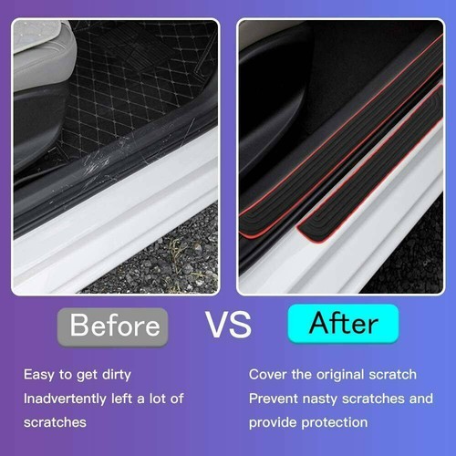4pcs (Stickers Door Edge) Carbon Car Door Sills Guard Car Door Protectors a ζ - Picture 4 of 10