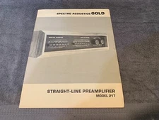 Spectro Acoustics Model 217 Stereo Preamplifier Original Paperwork