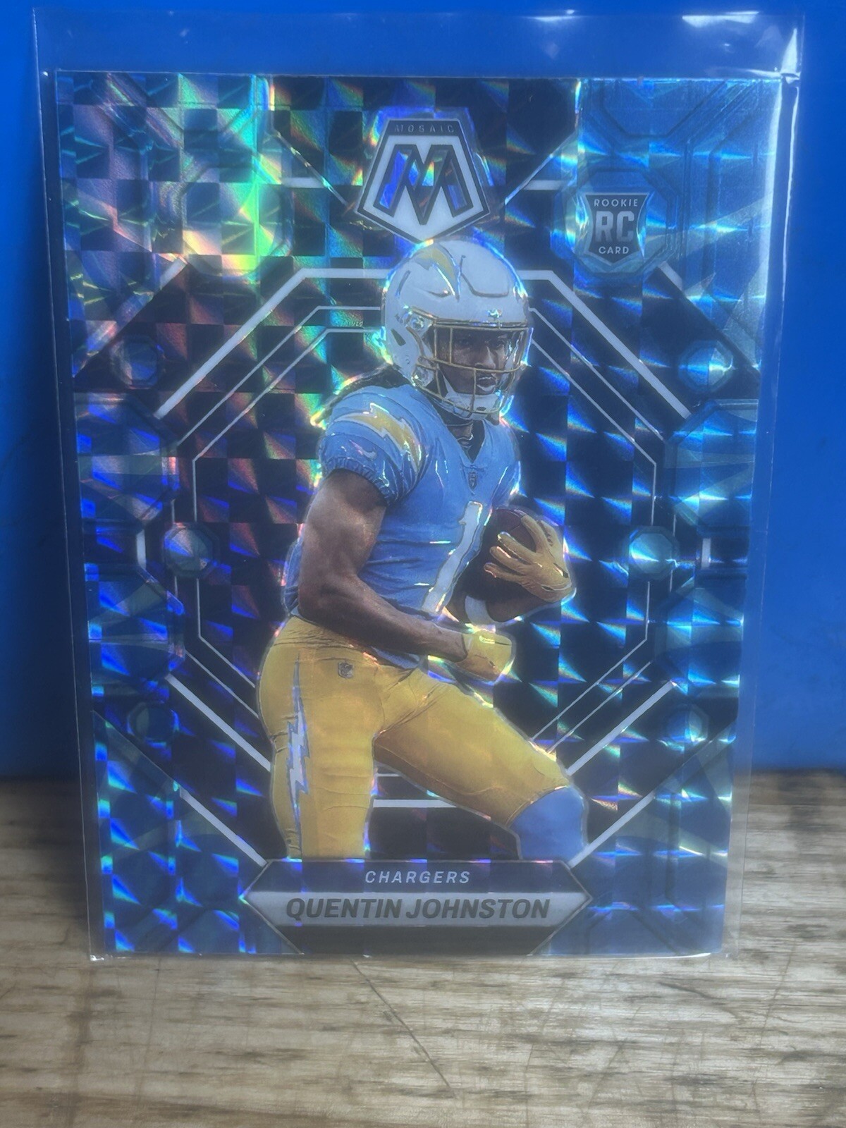 2023 Panini Mosaic - Rookies Reactive Blue Mosaic Prizm #356 Quentin Johnston