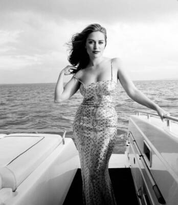 British actress Shebah Ronay on a boat on 6th November 1997 Old Photo