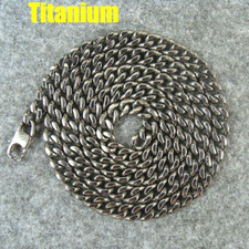 Pure Titanium 6.8mm Wide Curb Chain Anti-allergy Necklace, Length 25.59"