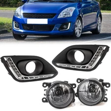 LED DRL Front Driving Running Light Fog Lamp & Cover For Suzuki Swift 2014-2016