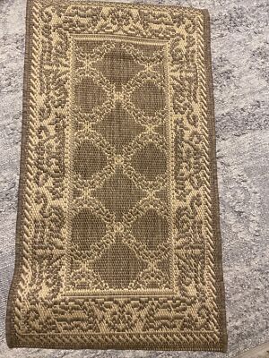 Couristan 2' X 3.7 (60x110) Outdoor Indoor Area Rugs. Cocoa/NatUral. Belgium Ma