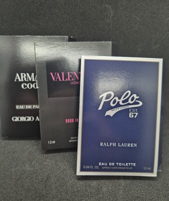 #7 Parfumproben Ralph Lauren Polo 67 Valentino Born in Roma Armani Herren 3,6ml