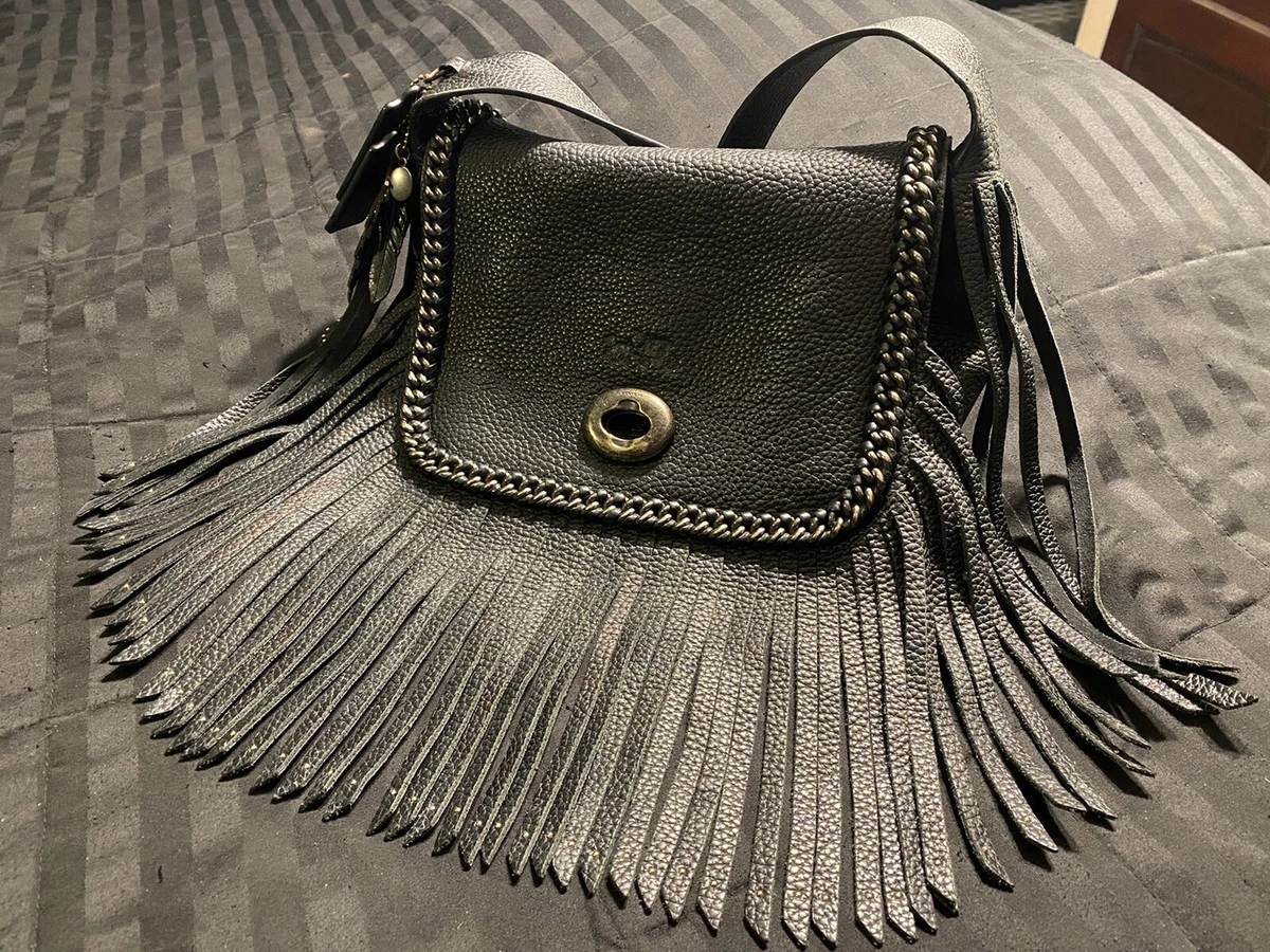 Coach Dakotah Whiplash Fringe Black Crossbody w dust bag eBay