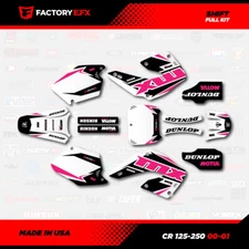 White & Pink Shift Racing Graphics Kit fits Honda Cr125 Cr250 00-01 CR 125 250