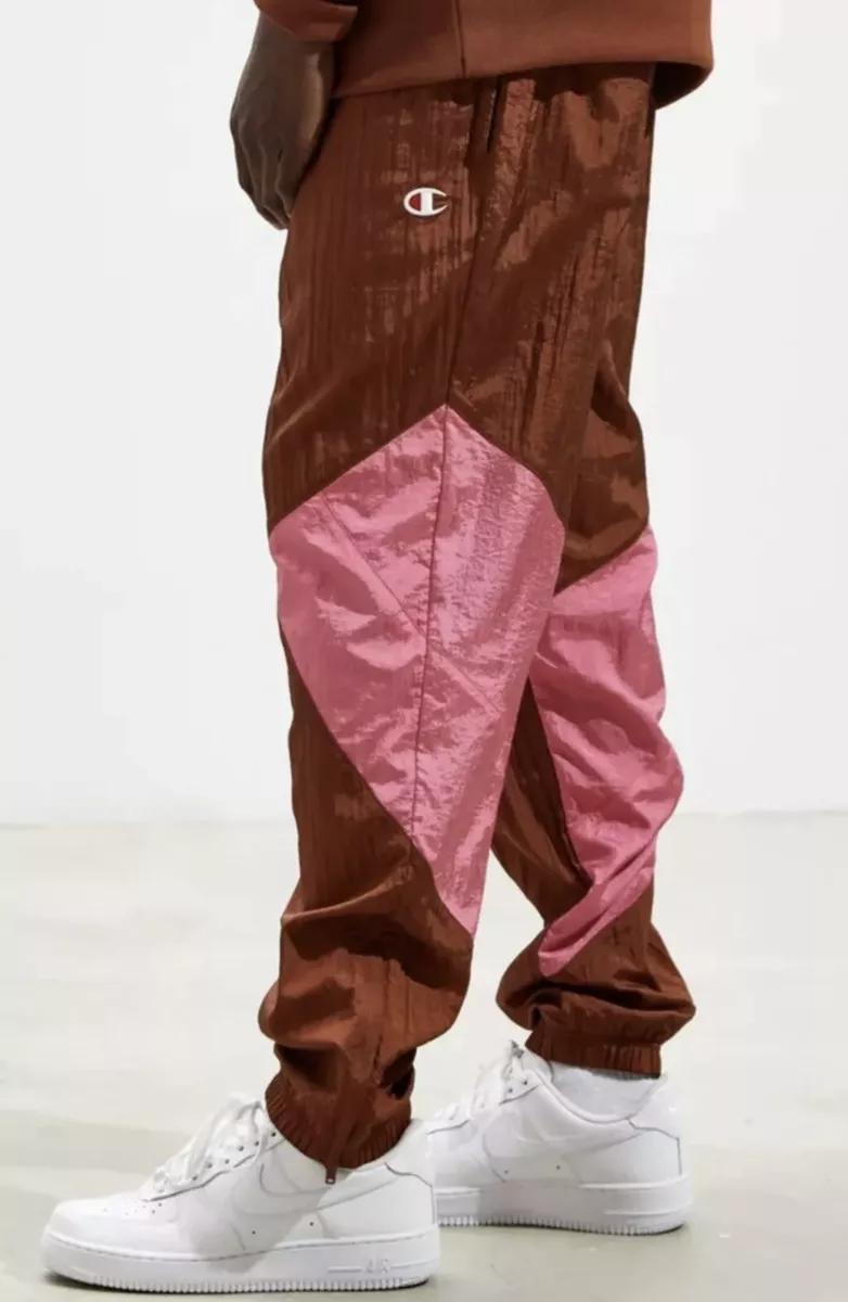 Champion Exclusive Windbreaker Pants Vintage Style Dust Brown & Pink Sz  S/M/L