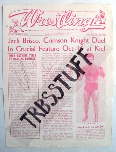 ST. LOUIS WRESTLING PROGRAM 10/16/70 JACK BRISCO vs THE CRIMSON KNIGHT! MIDGETS!