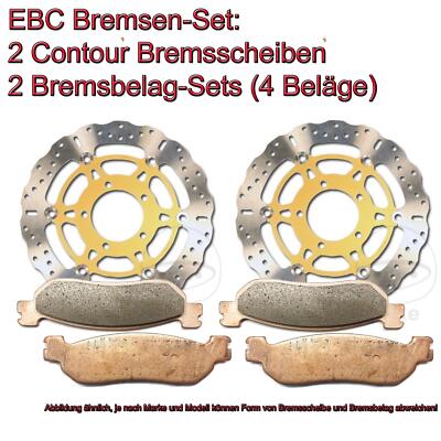 EBC Bremsen Set 2x MD4155XC + 2x FA417/4HH für Kawasaki GTR1400 ZZR1400