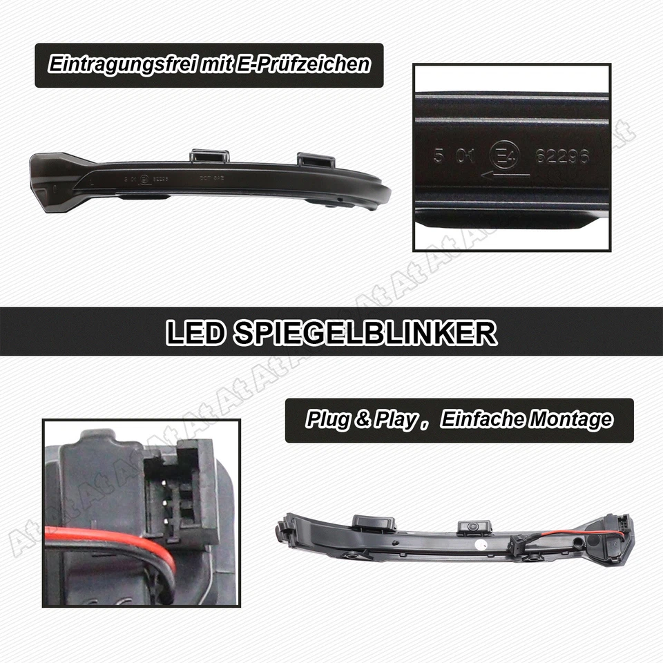 Per VW Golf Sportsvan MK7 VII Variant Touran 5T1 LED indicatori di direzione specchio 2 pezzi - Immagine 4 di 4