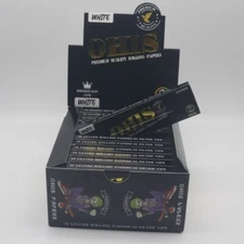1 Box/24 Booklets Black OHIS Natural King Size Rolling Papers With Filter Tip