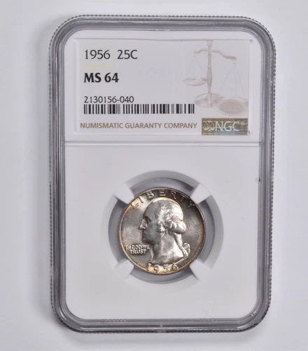 MS64 1956 Washington Quarter NGC Beautiful Tone *3726