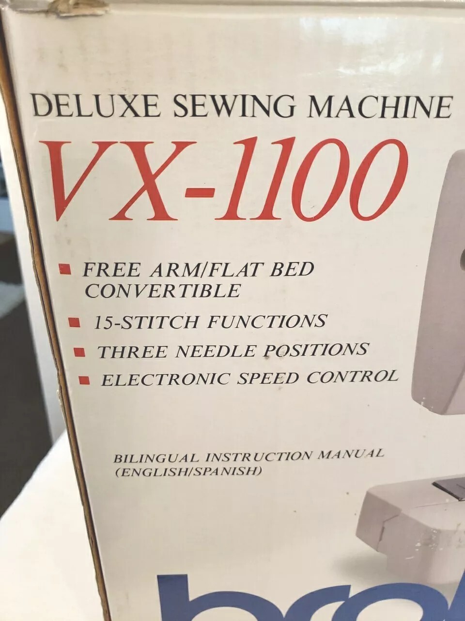Brother Vx1100 Sewing Machine 15 Stitch Function Handle EUC for sale
