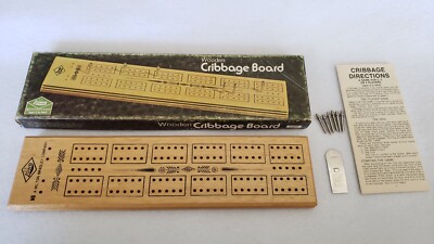 Vintage Lowe Cribbage Board ES Lowe 1503 - 100% COMPLETE with Box & Instructions