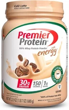 Premier Protein 100% Whey Protein Powder Cafe Latte, 30g Protein, 23.3 oz