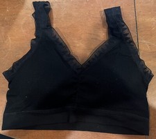 Women's Tank Bra Size S Black with Lace - A0042