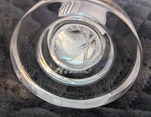 Lalique France Crystal Repace Bird Of Prey Hawk Signed 3" Tall Wide Base - Picture 12 of 13