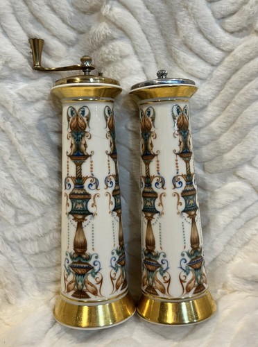 Lenox Lido Salz & Pfeffermühle Set - 24K Gold Handdekoriert USA Shaker