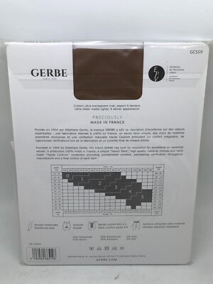 Collants Femme Gerbe Sun Satin 9 Couleur Gazelle Taille 1 - Très Transparents, Neufs Avec étiquettes