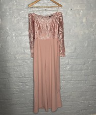 Fashion Nova Women’s Dress Jumpsuit Embroidery Lace Peach - Size Medium