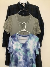 GAP Plaid Secret Treasure Lot 3 Dresses Long Sleeve T-Shirt Maxi Dress Medium