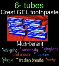 6 PACK Crest Pro-Health Whitening sensitivity,cavities Fluoride GEL Toothpaste