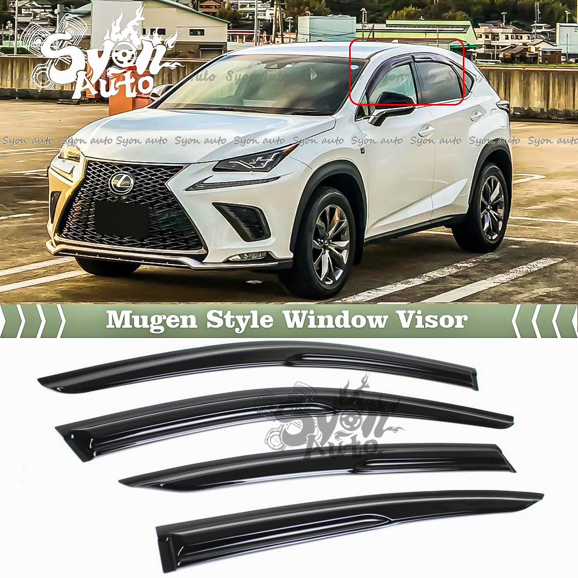 FITS 15-2025 LEXUS NX200t NX300h JDM 3D WAVY MUGEN STYLE WINDOW