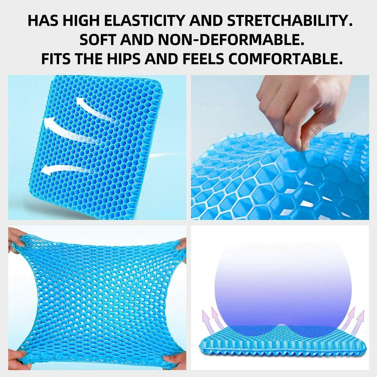 Egg Sitter Gel Seat Cushion Thick Support Non-Slip Cover Breathable Design