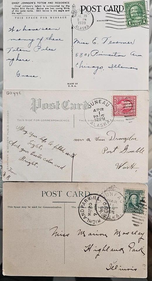 Juneau, Alaska Postmarked Photo Postcards (17) - Part of the Gimelson Collection - Image 4 of 4