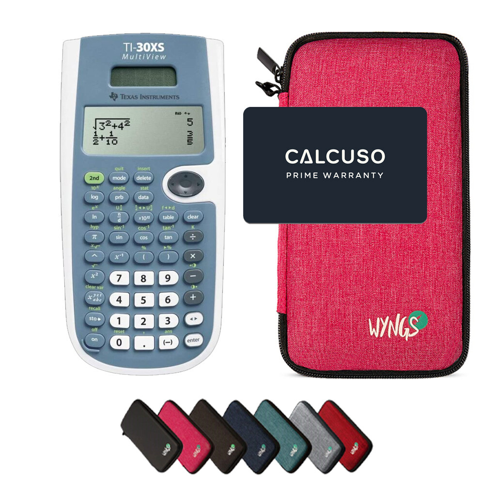 Ti 30x Pro TI-30X Plus MathPrint Taschenrechner In Pink - Inklusive  Schutztasche Von WYNGS MathPrint Schutztasche Pink Schule Studium, image size:1024x1024