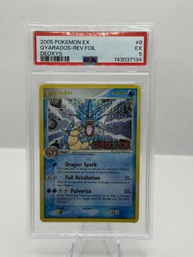 2005 Pokemon EX #8 Gyarados Reverse Foil Deoxys PSA 5